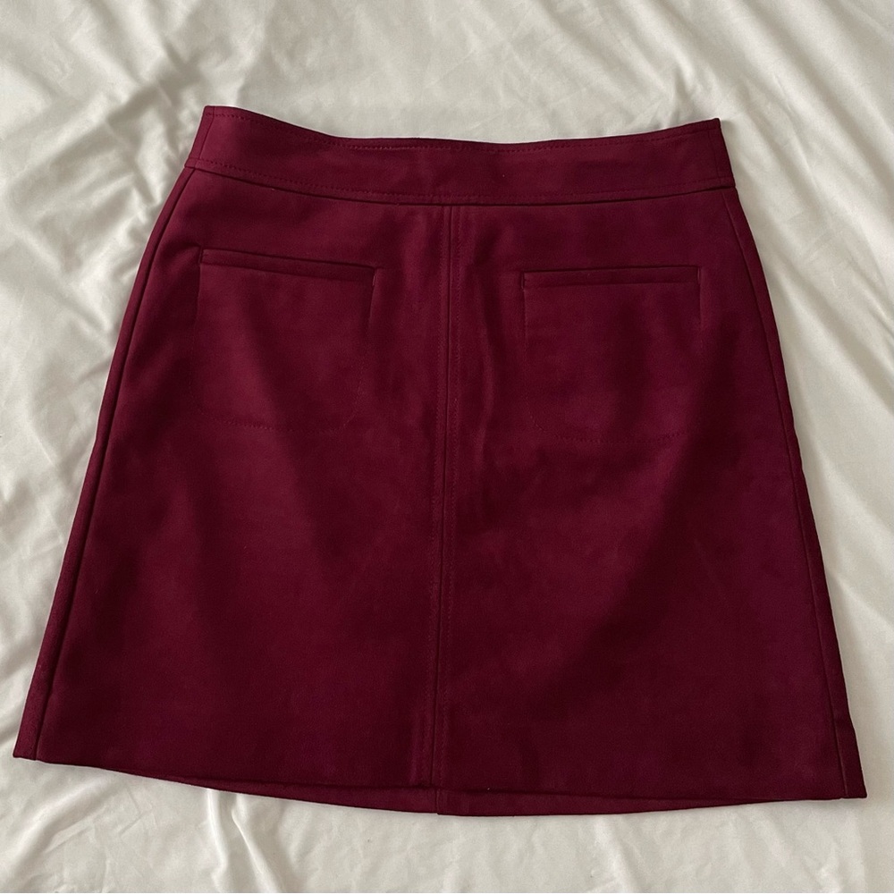 Loft Faux Suede Pocket Shift Skirt